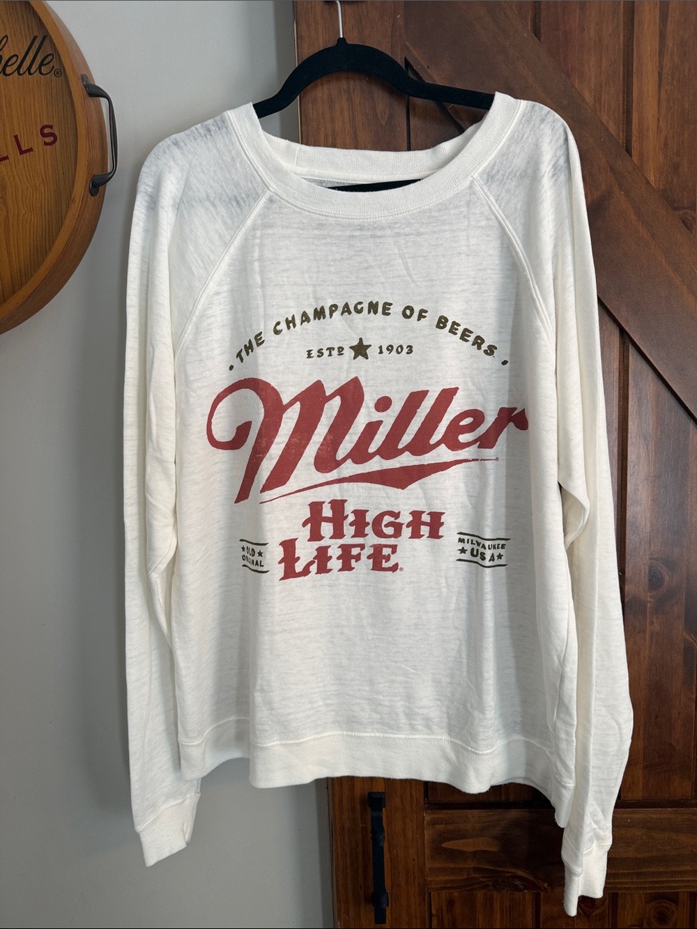 Recycled Karma miller high life lightweight sweatshirt XS (oversized)